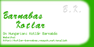 barnabas kotlar business card